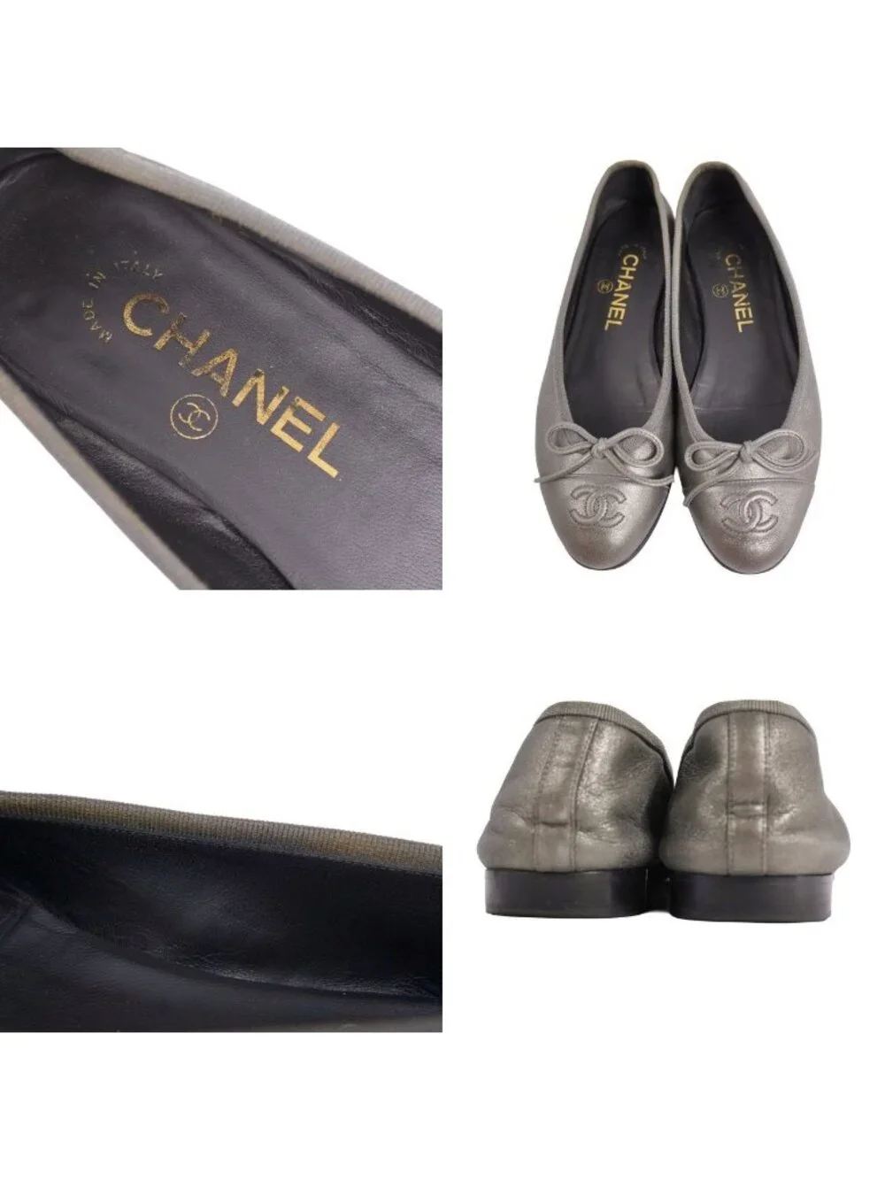 Chanel Pumps Ballerina Ribbon CC Logo Flat
